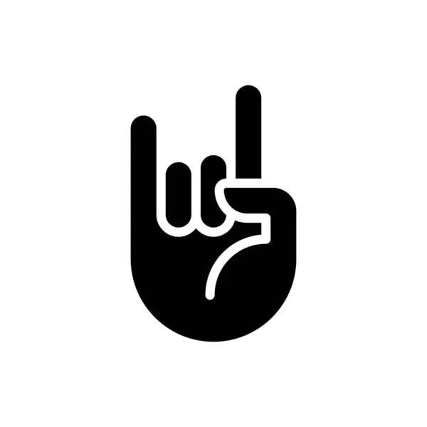 Horn Gesture Black Glyph Icon Punk Subculture Sign Satanic Cult — Vector de stock
