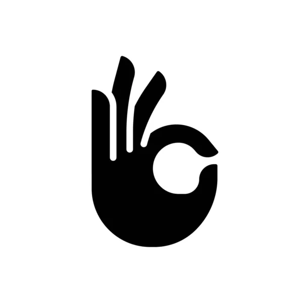 Gesture Black Glyph Icon Agreement Sign Approvement Symbol Body Language — ストックベクタ