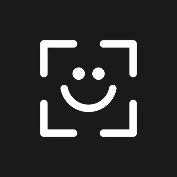 Face Identification Dark Mode Glyph Icon Simple Filled Line Element — Vetor de Stock