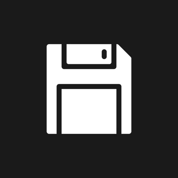 Dark Mode Glyph Icon Floppy Disk Simple Filled Line Element — Image vectorielle
