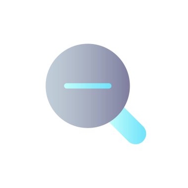 Magnifier and minus flat gradient color ui icon. Image downsizing. Navigation tool. Photo editor. Simple filled pictogram. GUI, UX design for mobile application. Vector isolated RGB illustration