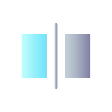 Transition flat gradient color ui icon. Video editor instrument. Connect shots. Add film effect. Simple filled pictogram. GUI, UX design for mobile application. Vector isolated RGB illustration