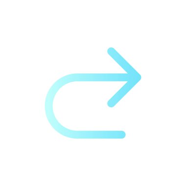 Repeat flat gradient color ui icon. Redo action. Digital program navigation. Move to next step. Simple filled pictogram. GUI, UX design for mobile application. Vector isolated RGB illustration