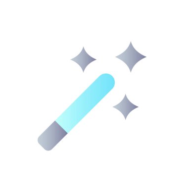 Magic wand tool flat gradient color ui icon. Wizard accessory. Area selection tool. Photo editor. Simple filled pictogram. GUI, UX design for mobile application. Vector isolated RGB illustration