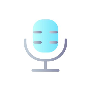 Microphone flat gradient color ui icon. Audio recording equipment. Video editor. Voice over tool. Simple filled pictogram. GUI, UX design for mobile application. Vector isolated RGB illustration