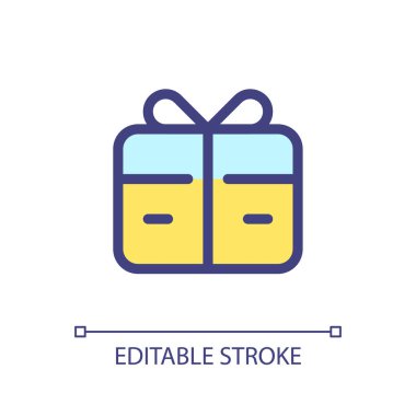 Free gift card pixel perfect RGB color ui icon. Refer-a-friend reward. Simple filled line element. GUI, UX design for mobile app. Vector isolated pictogram. Editable stroke. Arial font used