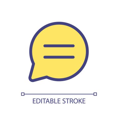 Buyer-to-seller chat pixel perfect RGB color ui icon. Real-time communication. Simple filled line element. GUI, UX design for mobile app. Vector isolated pictogram. Editable stroke. Arial font used