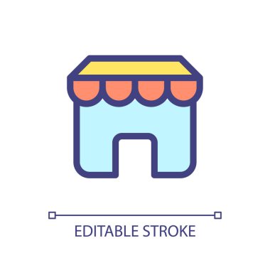 Online marketplace pixel perfect RGB color ui icon. Digital marketplace. Simple filled line element. GUI, UX design for mobile app. Vector isolated pictogram. Editable stroke. Arial font used