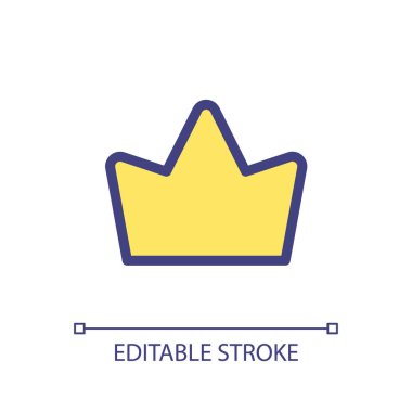 Crown pixel perfect RGB color ui icon. Trusted seller. Top ecommerce store. Simple filled line element. GUI, UX design for mobile app. Vector isolated pictogram. Editable stroke. Arial font used