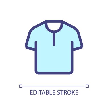 T shirt pixel perfect RGB color ui icon. Men clothing store. Online marketplace. Simple filled line element. GUI, UX design for mobile app. Vector isolated pictogram. Editable stroke. Arial font used