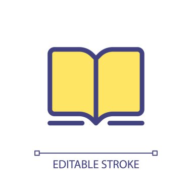 Book pixel perfect RGB color ui icon. Online bookstore. Buy ebooks. E-commerce. Simple filled line element. GUI, UX design for mobile app. Vector isolated pictogram. Editable stroke. Arial font used