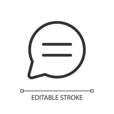 Buyer-to-seller chat pixel perfect linear ui icon. Real-time communication. Live conversation. GUI, UX design. Outline isolated user interface element for app and web. Editable stroke. Arial font used