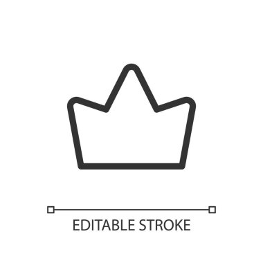 Crown pixel perfect linear ui icon. Trusted seller. Trending product. Top ecommerce store. GUI, UX design. Outline isolated user interface element for app and web. Editable stroke. Arial font used