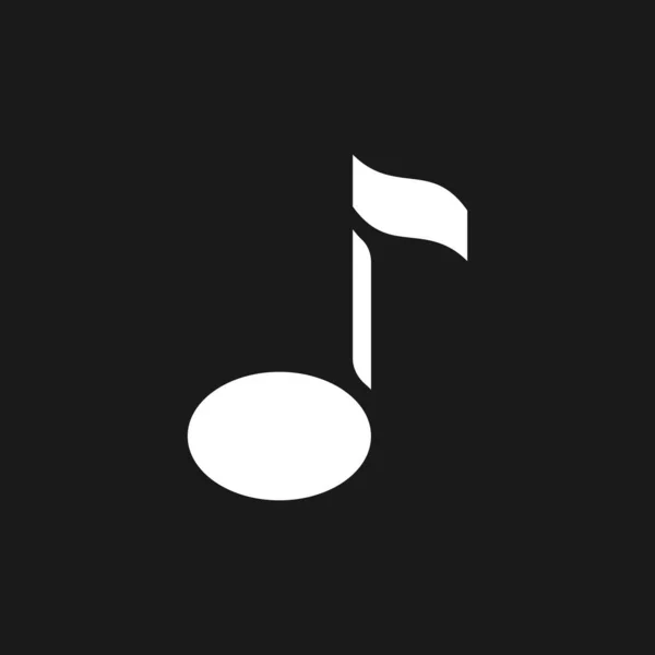 Musical Note Dark Mode Glyph Icon Simple Filled Line Element — Stockvector
