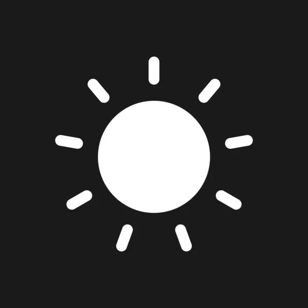 Sun Dark Mode Glyph Icon Brightness Tool Simple Filled Line — Vector de stock