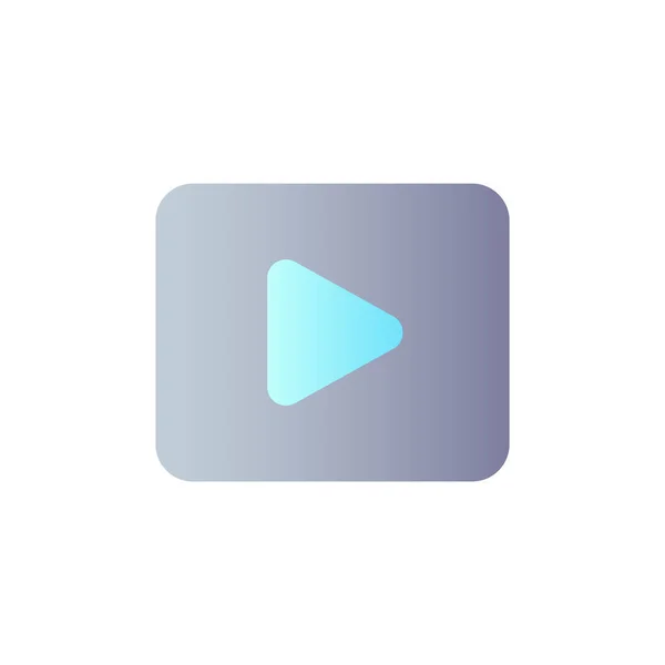 Video Flat Gradient Color Icon Moving Visual Media Record Play —  Vetores de Stock
