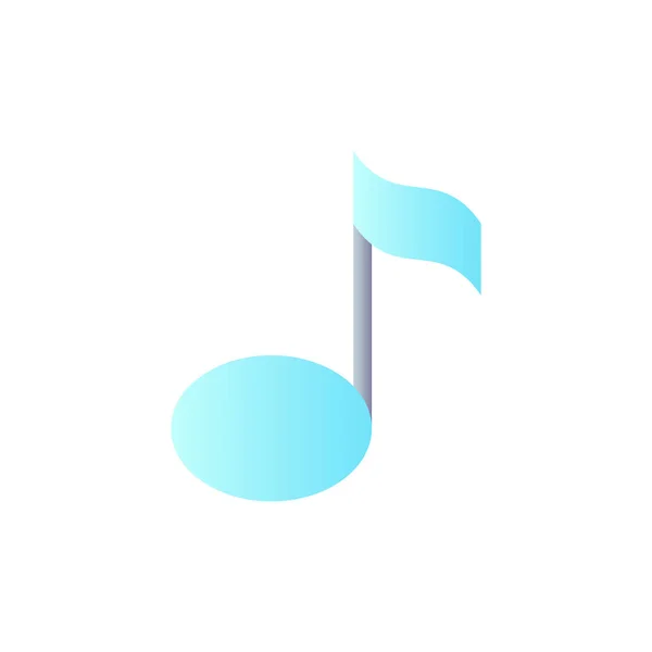 Musical Note Flat Gradient Color Icon Pitch Duration Multimedia Player — Stockvector