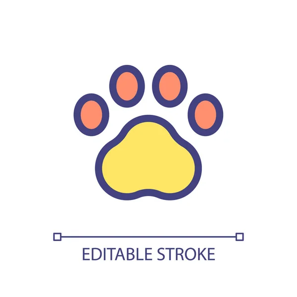 Pet Paw Pixel Perfect Rgb Color Icon Goods Domestic Animals — Vector de stock