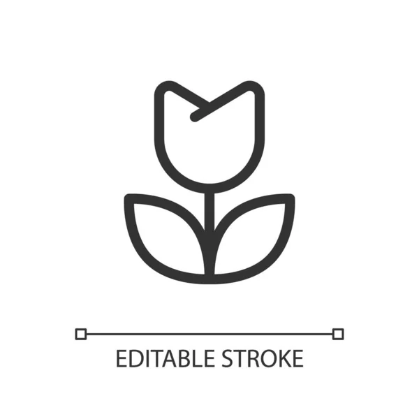 Flower Pixel Perfect Linear Icon Floral Shop Retail Florist Delivery — 스톡 벡터