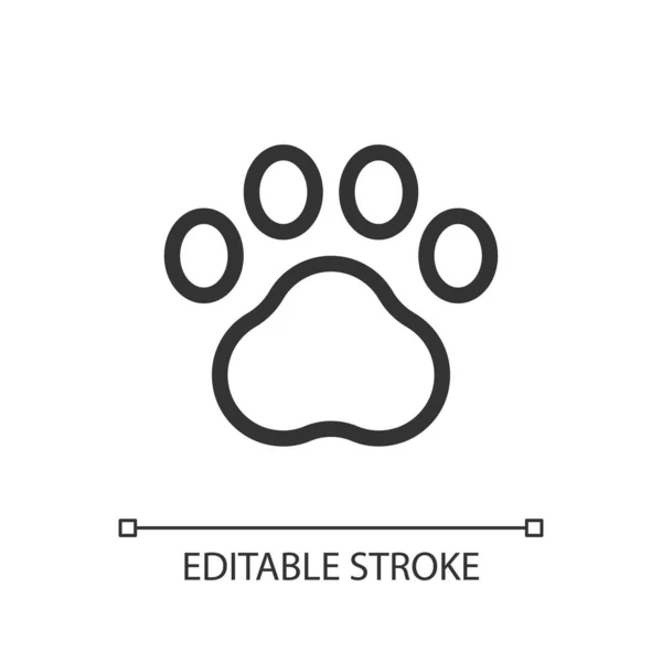 Pet Paw Pixel Perfect Linear Icon Goods Domestic Animals Online — Vector de stock