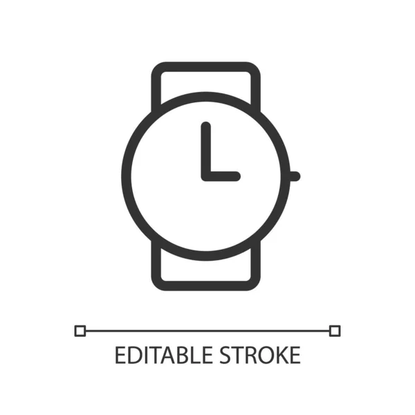 Wristwatch Pixel Perfect Linear Icon Buying Watches Jewelry Store Online — ストックベクタ
