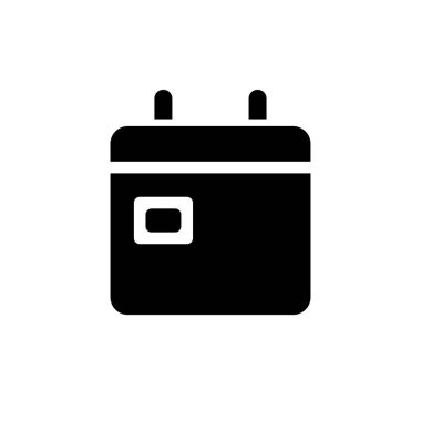 Calendar black glyph ui icon. Planner and organizer. Simple filled line element. User interface design. Silhouette symbol on white space. Solid pictogram for web, mobile. Isolated vector illustration