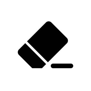 Eraser black glyph ui icon. Remove image part. Simple filled line element. User interface design. Silhouette symbol on white space. Solid pictogram for web, mobile. Isolated vector illustration