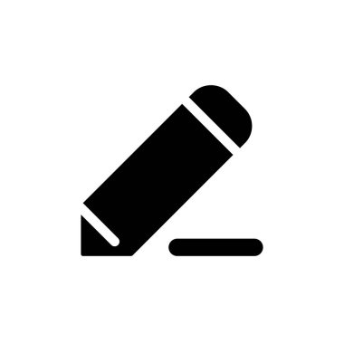 Pencil black glyph ui icon. Drawing lines. Simple filled line element. User interface design. Silhouette symbol on white space. Solid pictogram for web, mobile. Isolated vector illustration