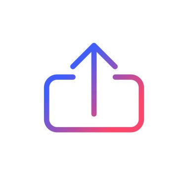 Upload file pixel perfect gradient linear ui icon. Digital transmission. Share on social media. Line color user interface symbol. Modern style pictogram. Vector isolated outline illustration