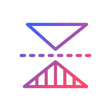 Horizontal reflection pixel perfect gradient linear ui icon. Photo effect. Photography editor. Line color user interface symbol. Modern style pictogram. Vector isolated outline illustration