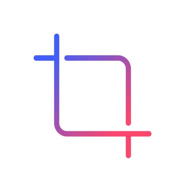 Crop picture pixel perfect gradient linear ui icon. Photography composition. Resizing tool. Photo editor. Line color user interface symbol. Modern style pictogram. Vector isolated outline illustration