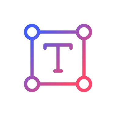 Text pixel perfect gradient linear ui icon. Type over image. Font and size control. Photo editor. Line color user interface symbol. Modern style pictogram. Vector isolated outline illustration