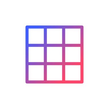 Rule of thirds grid pixel perfect gradient linear ui icon. Photo composition. Image editor. Line color user interface symbol. Modern style pictogram. Vector isolated outline illustration