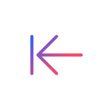 Previous step pixel perfect gradient linear ui icon. Web browser. Digital program feature. Move backward. Line color user interface symbol. Modern style pictogram. Vector isolated outline illustration