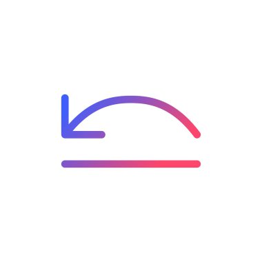 Move backward pixel perfect gradient linear ui icon. Video editor program. Move to previous step. Line color user interface symbol. Modern style pictogram. Vector isolated outline illustration