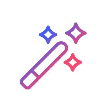 Magic wand tool pixel perfect gradient linear ui icon. Wizard accessory. Area selection. Photo editor. Line color user interface symbol. Modern style pictogram. Vector isolated outline illustration