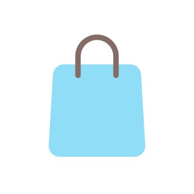 Shopping bag flat color ui icon. Online marketplace. Apparel shop and supermarket. Buying items. Simple filled element for mobile app. Colorful solid pictogram. Vector isolated RGB illustration