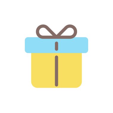 Free gift with purchase flat color ui icon. Automatic discount. Free shipping. Online marketplace. Simple filled element for mobile app. Colorful solid pictogram. Vector isolated RGB illustration