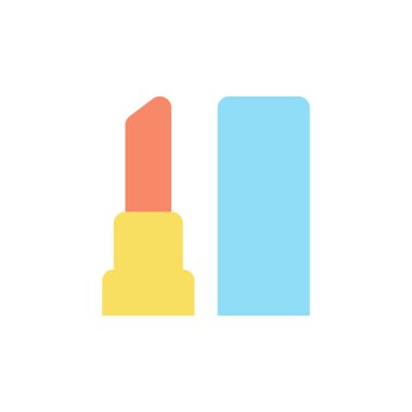 Lipstick flat color ui icon. Beauty product selling. Cosmetics store. Makeup. Online marketplace. Simple filled element for mobile app. Colorful solid pictogram. Vector isolated RGB illustration