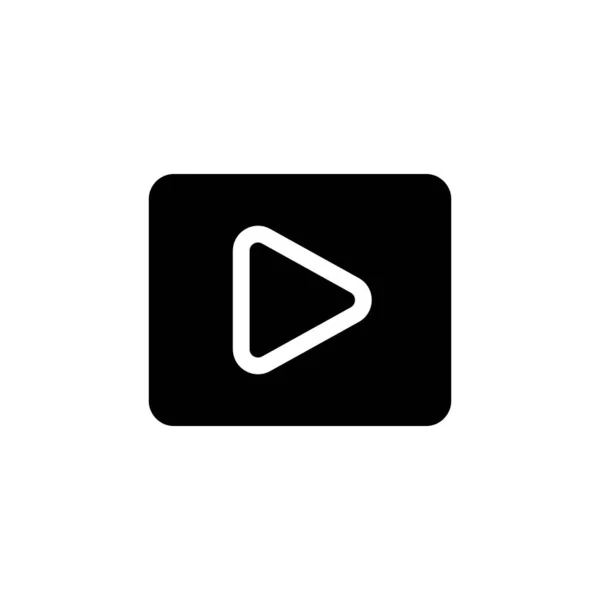 Video Black Glyph Icon Moving Visual Media Simple Filled Line — Stockvektor