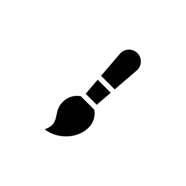 Brush Black Glyph Icon Painting Image Simple Filled Line Element — Stockvektor