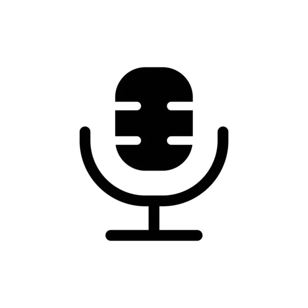 Microphone Black Glyph Icon Voice Simple Filled Line Element User — Vector de stock