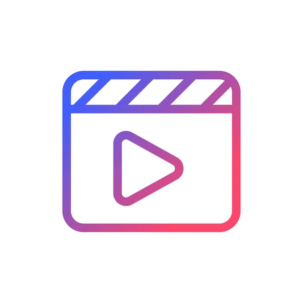 Video Editing Pixel Perfect Gradient Linear Icon Production Visual Content — Stockvector