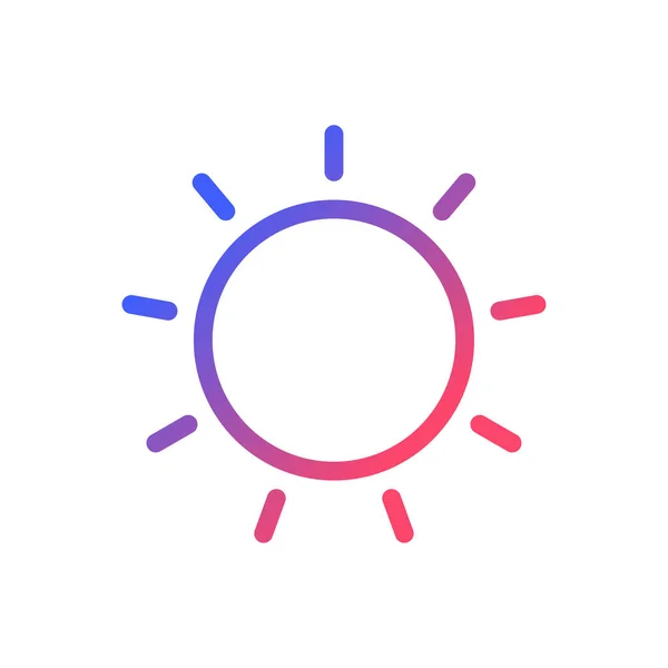 Sun Pixel Perfect Gradient Linear Icon Brightness Tool Photo Editor — Vector de stock
