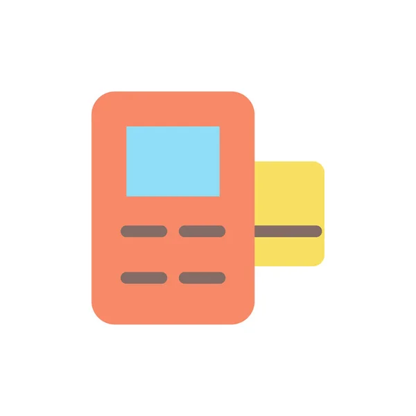 Card Payment Terminal Flat Color Icon Billing Option Money Transfer — Stockový vektor