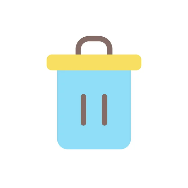 Trash Can Flat Color Icon Recycle Bin Garbage Container Dumpster — Stockvector