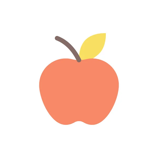 Apple Fruit Flat Color Icon Organic Products Selling Local Farmers — Vetor de Stock