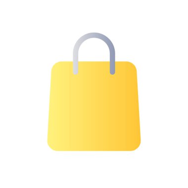 Shopping bag flat gradient color ui icon. Online marketplace. Apparel shop, supermarket. Buying items. Simple filled pictogram. GUI, UX design for mobile application. Vector isolated RGB illustration