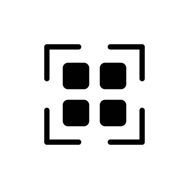 Scanning qr code black glyph ui icon. Get info from e-store. Online marketplace. User interface design. Silhouette symbol on white space. Solid pictogram for web, mobile. Isolated vector illustration