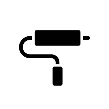 Paint roller tool black glyph ui icon. Tools for home renovation. E commerce. User interface design. Silhouette symbol on white space. Solid pictogram for web, mobile. Isolated vector illustration